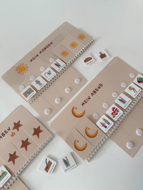 Routinchen Wochenplaner und Morgen & Abendroutine BEIGE inkl. 525 Symbole