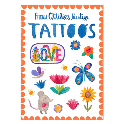 Kindertattoos Blumen & Liebe - Frau Ottilie