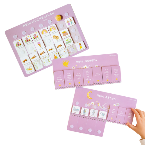Routinchen Wochenplaner und Morgen & Abendroutine Wildblume inkl. 525 Symbole