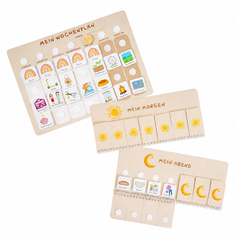 Routinchen Wochenplaner und Morgen & Abendroutine BEIGE inkl. 525 Symbole