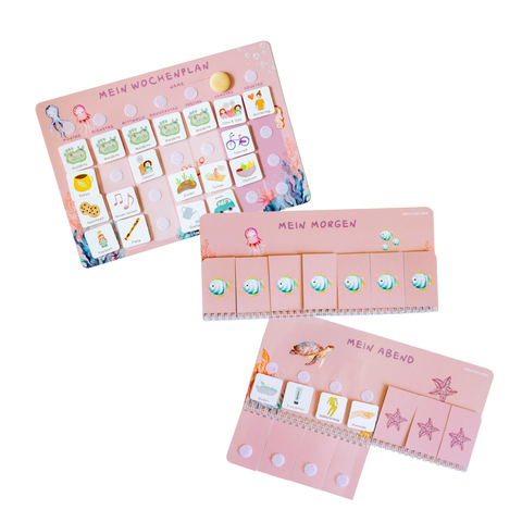 Routinchen Wochenplaner und Morgen & Abendroutine UNTERWASSER inkl. 525 Symbole