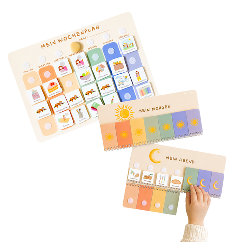 Routinchen Wochenplaner und Morgen & Abendroutine BUNT inkl. 525 Symbole