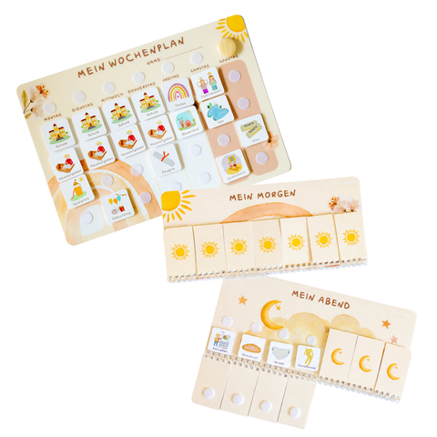 Routinchen Wochenplaner und Morgen & Abendroutine Regenbogen inkl. 525 Symbole
