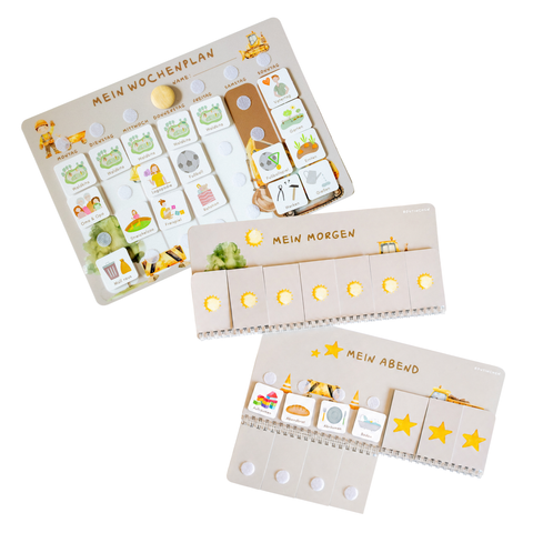 Routinchen Wochenplaner und Morgen & Abendroutine Bagger inkl. 525 Symbole
