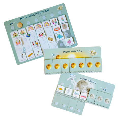Routinchen Wochenplaner und Morgen & Abendroutine WELTALL inkl. 525 Symbole