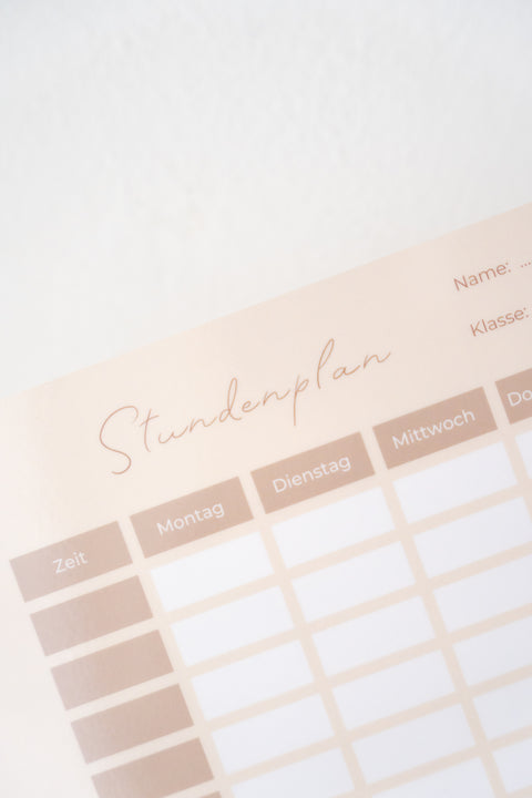 Routinchen Stundenplan Beige Neutral