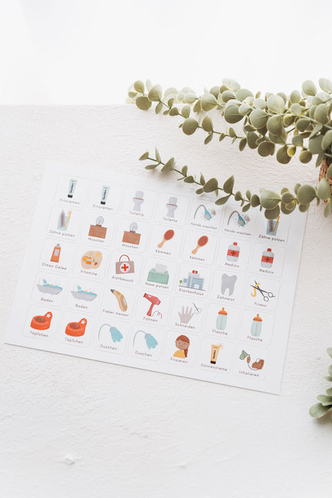 Symbole Badezimmer Routinen