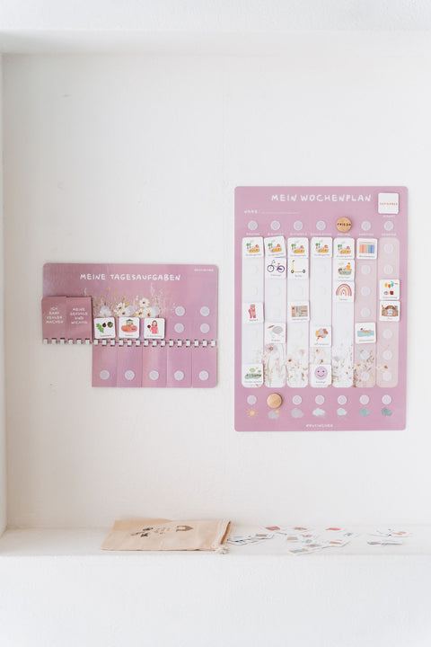 Wochenplaner A3 Wildblumen mit Tagesaufgaben inkl. 525 Symbole