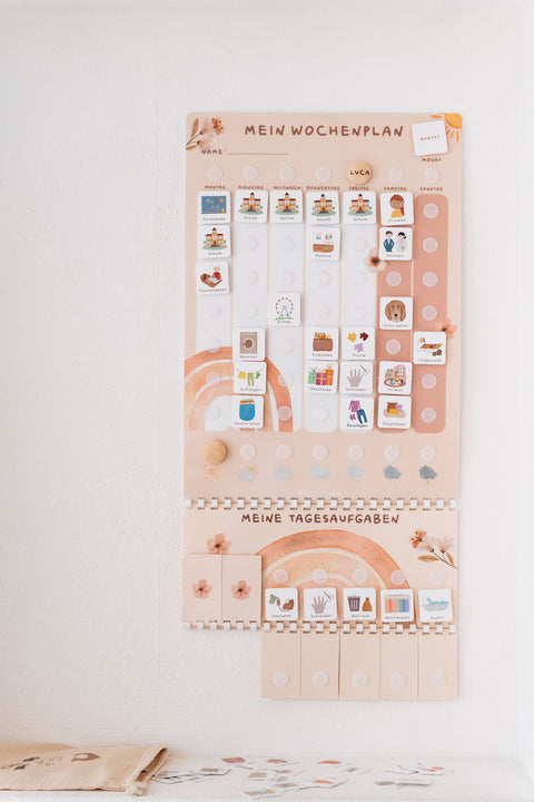 Wochenplaner A3 Regenbogen mit Tagesaufgaben inkl. 525 Symbole