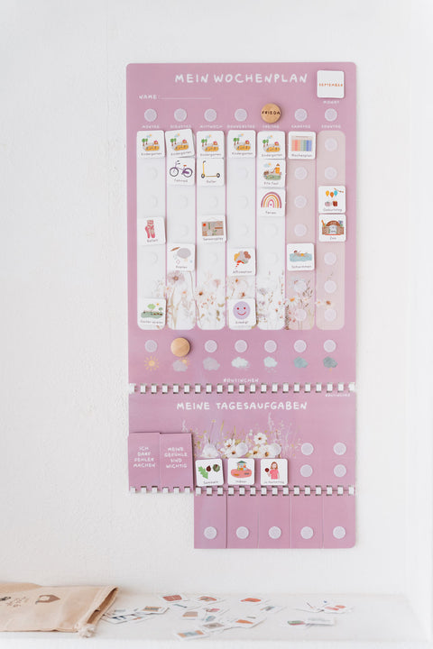 Wochenplaner A3 Wildblumen mit Tagesaufgaben inkl. 525 Symbole