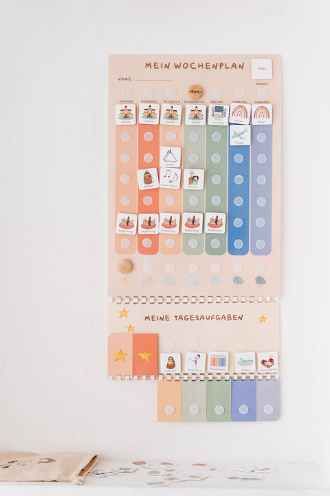Wochenplaner A3 Bunt mit Tagesaufgaben inkl. 525 Symbole