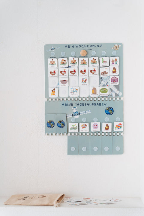 Routinchen Wochenplaner mit Tagesaufgaben Weltall inkl. 525 Symbole