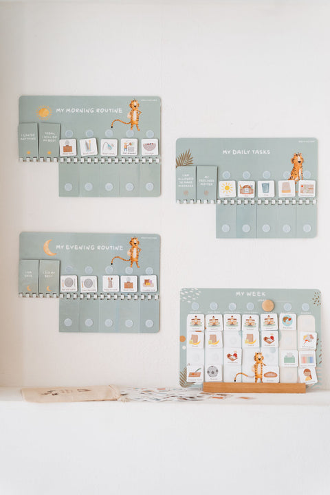 Routinchen Wochenplaner Tiger inkl. 3 Routinepläne und 420 Symbole (Englisch)
