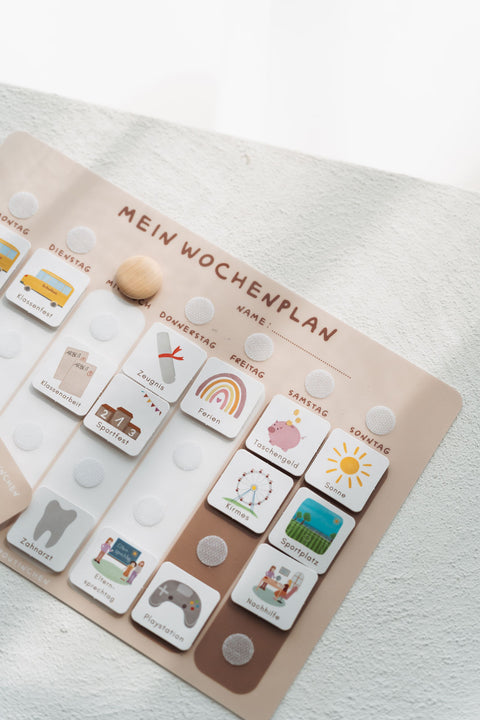 Routinchen Wochenplaner mit Tagesaufgaben Beige Neutral inkl. 420 Symbole