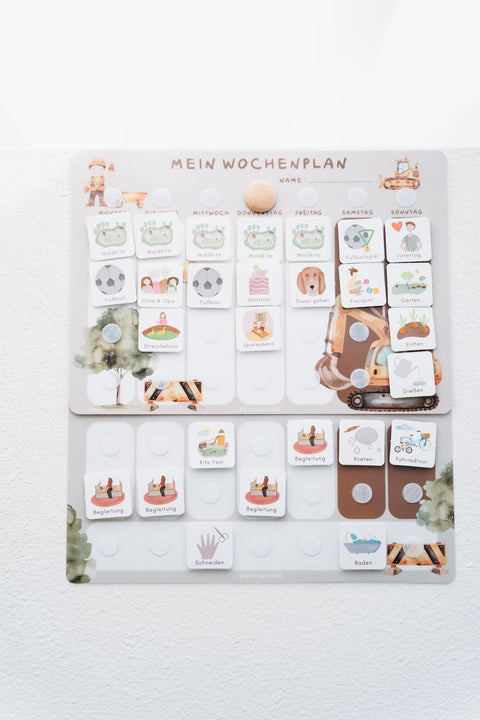 Erweiterungsset für deinen A4-Wochenplaner - Bagger