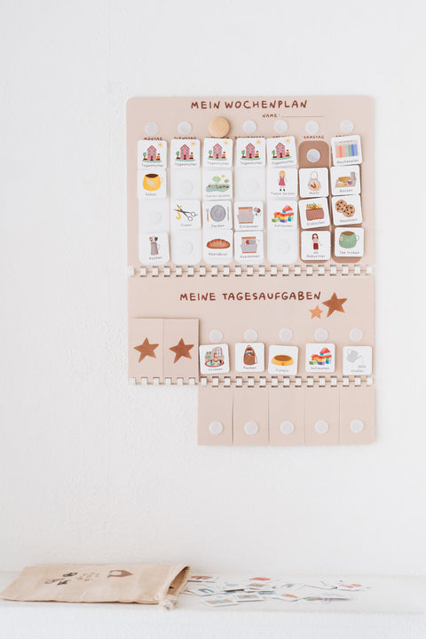 Routinchen Wochenplaner mit Tagesaufgaben Beige Neutral inkl. 525 Symbole