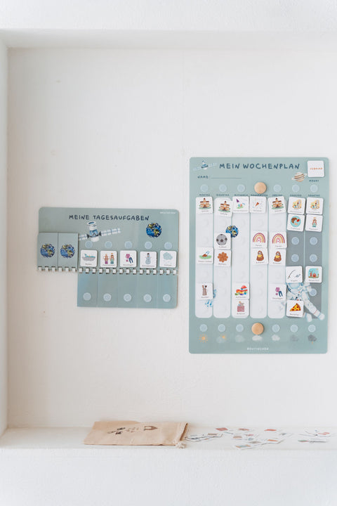 Wochenplaner A3 Weltall mit Tagesaufgaben inkl. 525 Symbole
