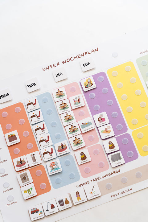 Familienwochenplan A2 Pastell inkl. 525 Symbole